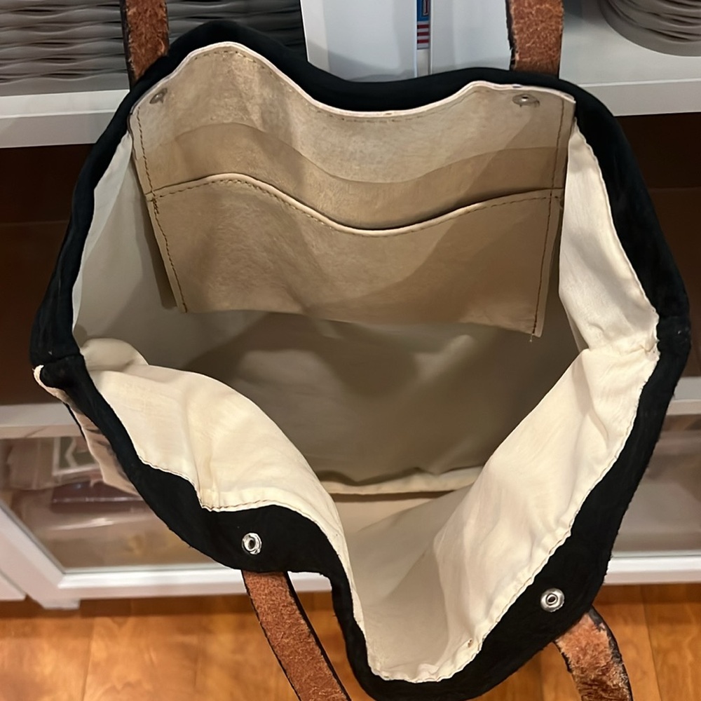 Vintage Tan and Black Zebra-Print Tote Bag - Picture 5 of 6